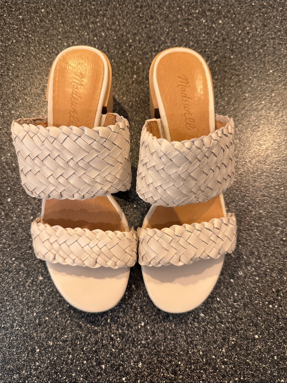 Women’s Madewell White Braided Double-Strap Slide Sandals - size 7